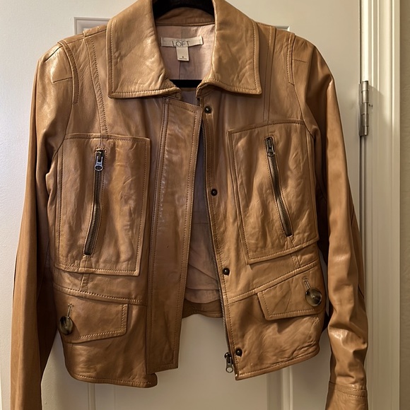 Ann Taylor loft camel color Leather jacket - Picture 10 of 10